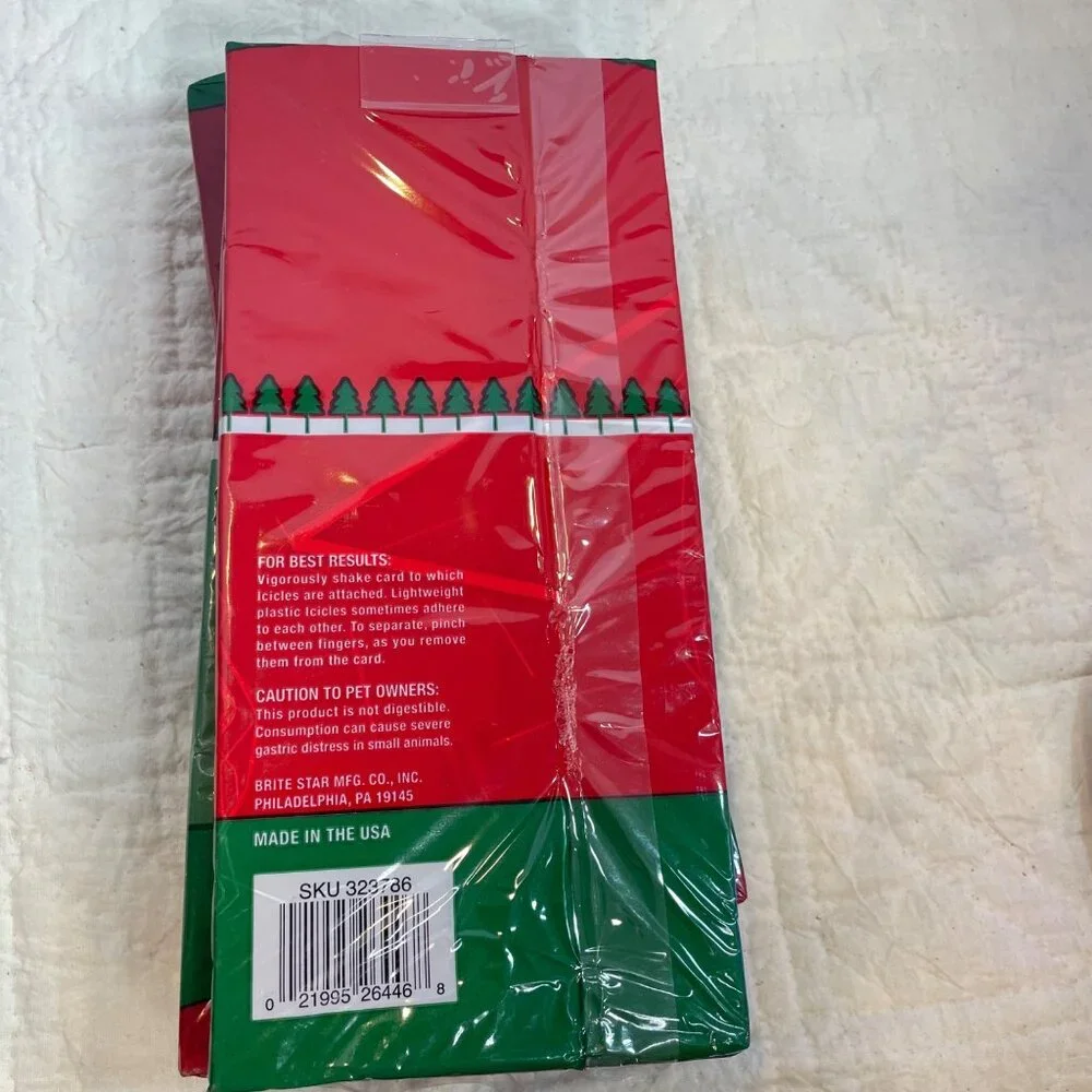 Brite Star Icicles For Christmas Tree & Holiday Decorating - 4 Packs Red/Green 1